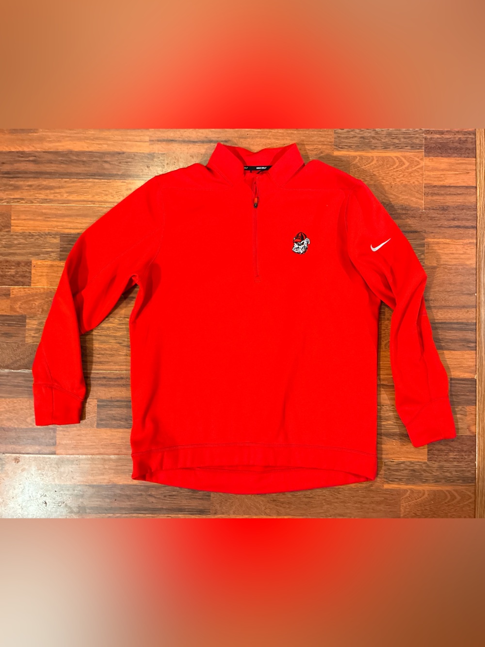 Nike Golf Red Quarter-Zip Men's Sweater Georgia Bulldogs